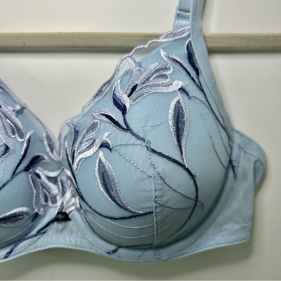 Soma Blue Embroidered Lightly Lined Cups Adjustable Strap Bra 36C - Picture 3 of 13